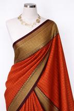 Traditional Checked Saree with Rich Zari Border