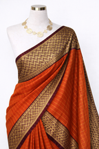 Traditional Checked Saree with Rich Zari Border