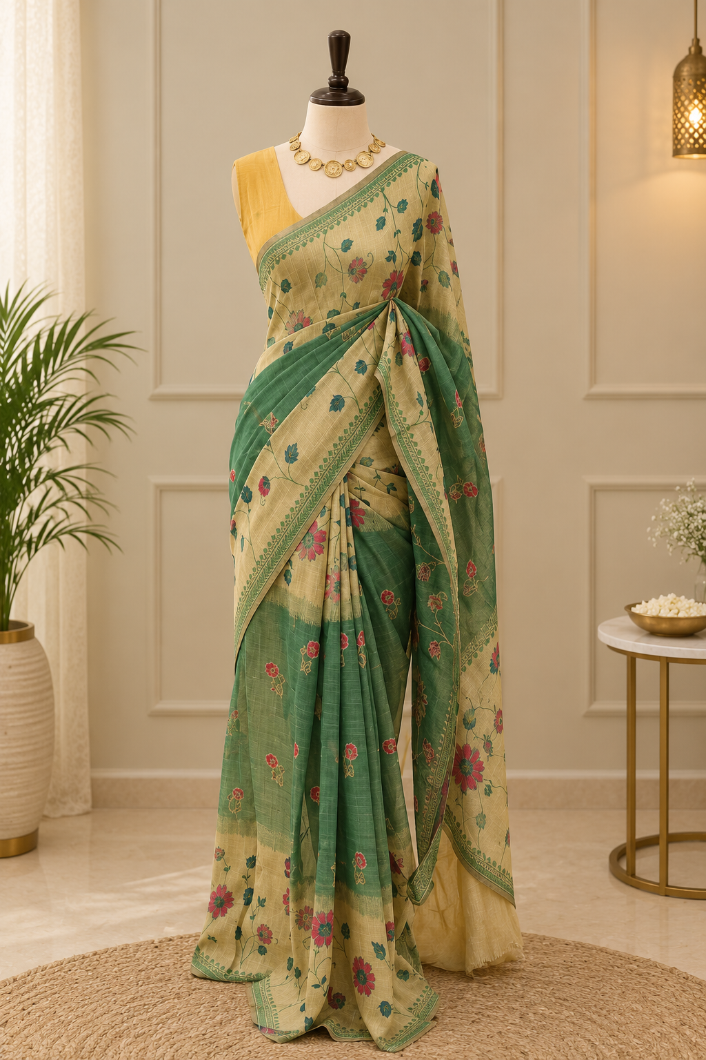Elegant Floral Heritage Saree
