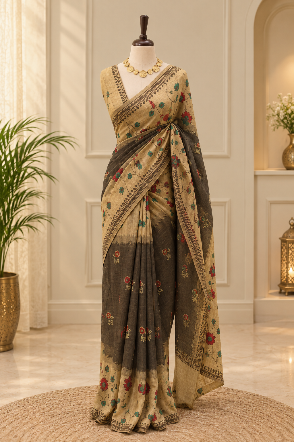 Elegant Floral Heritage Saree