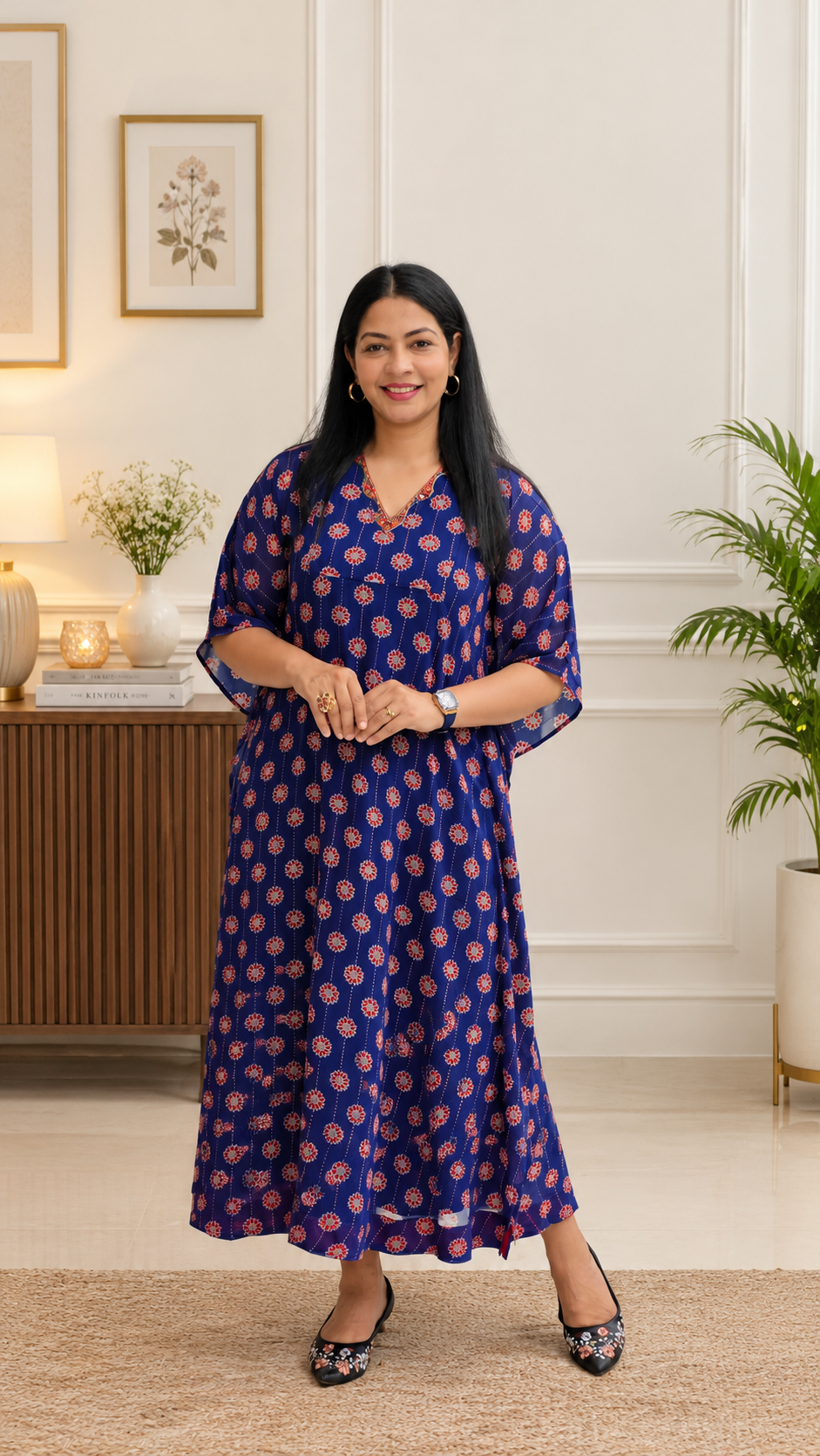 Pure Georgette Ajrakh Printed Dress