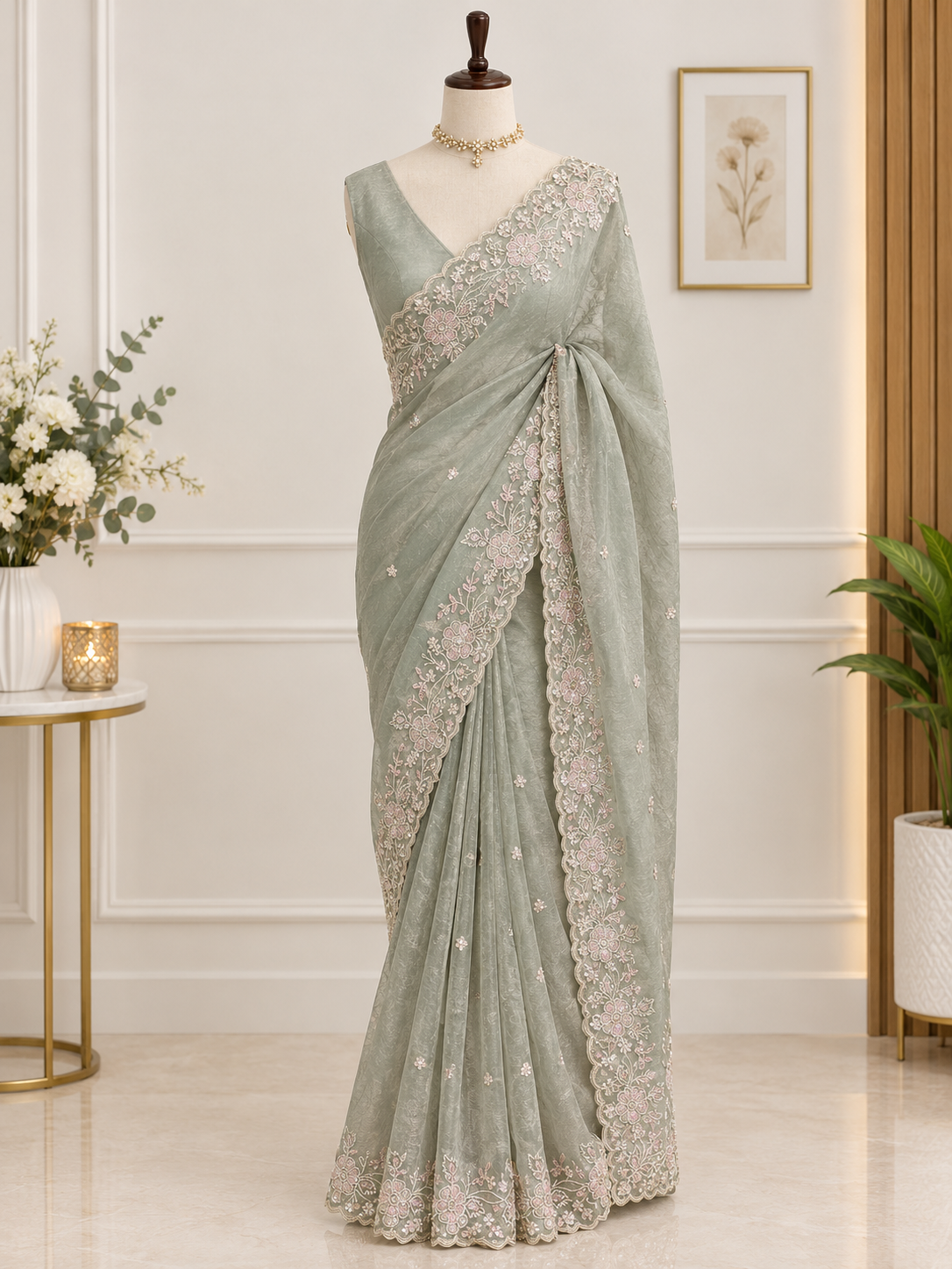 Bridal organza saree