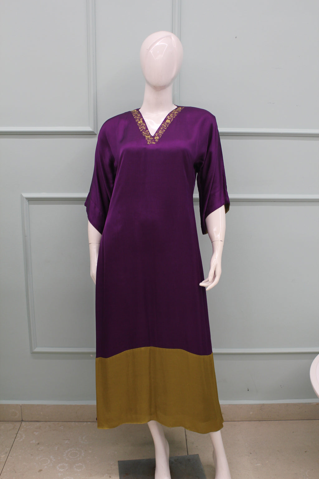 deep purple modal silk dress