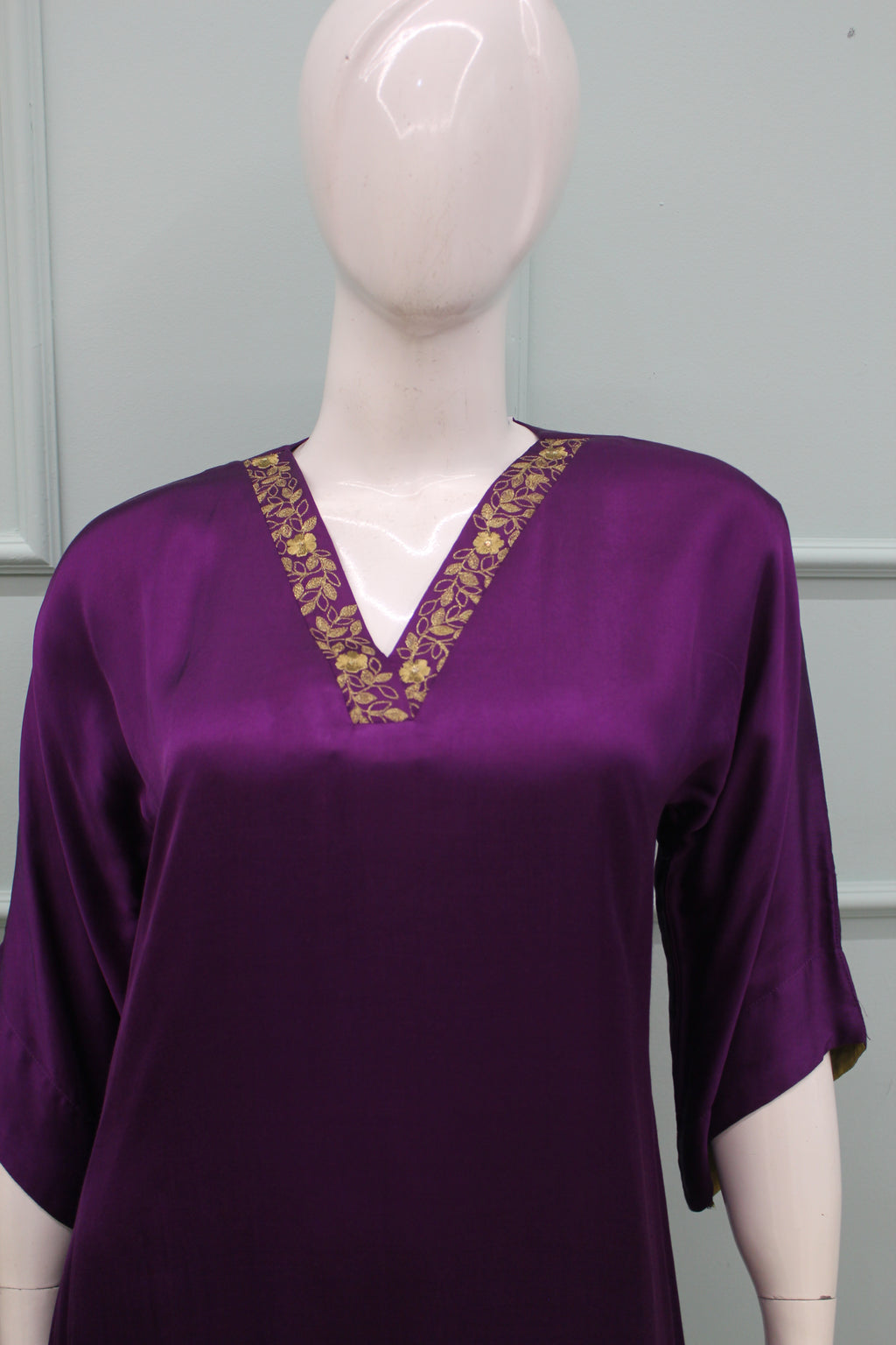 deep purple modal silk dress