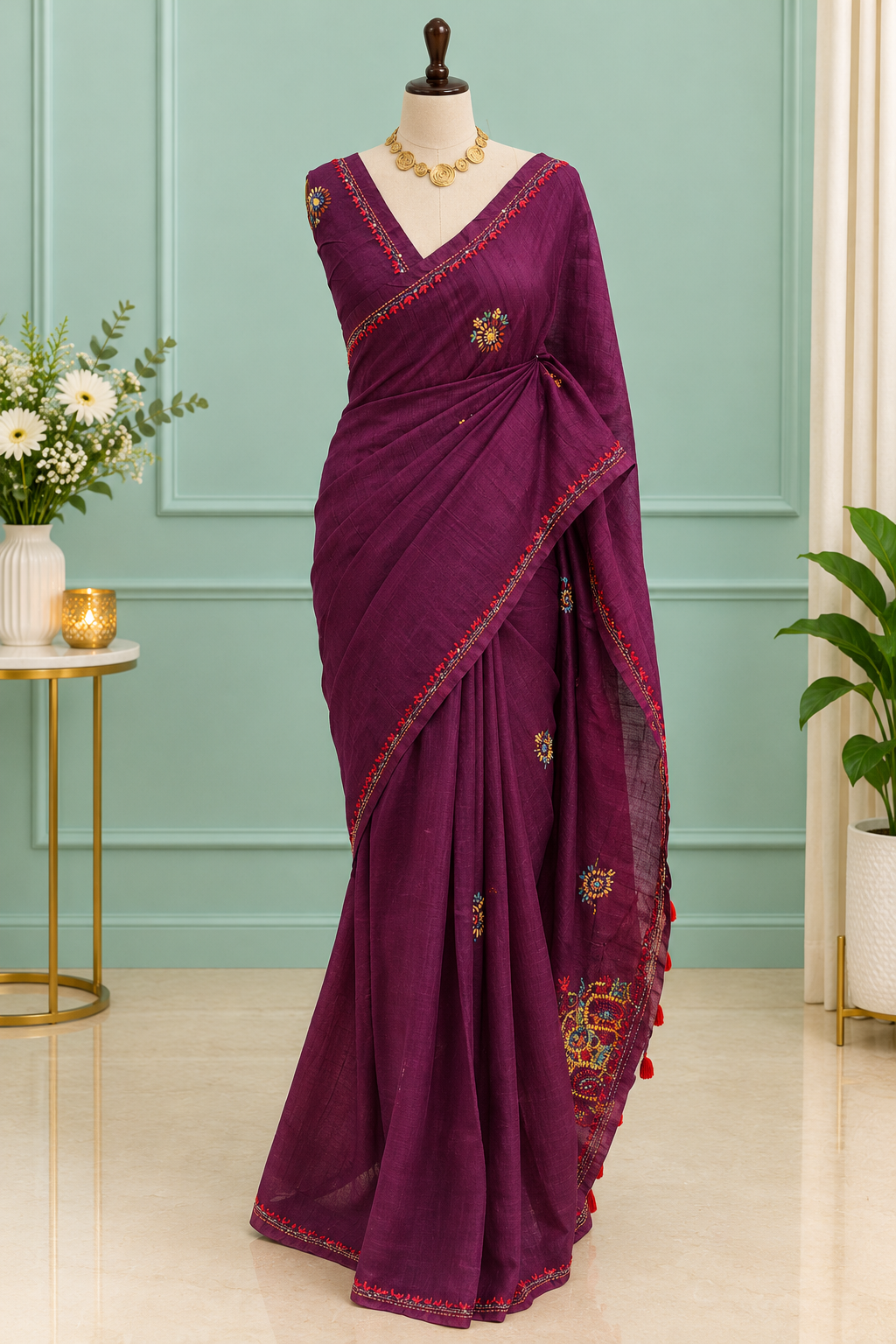 Hand Embroidered Saree