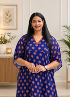 Pure Georgette Ajrakh Printed Dress