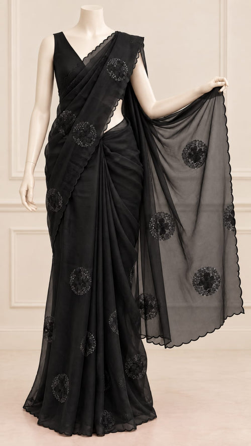 Organza Embroidered Saree