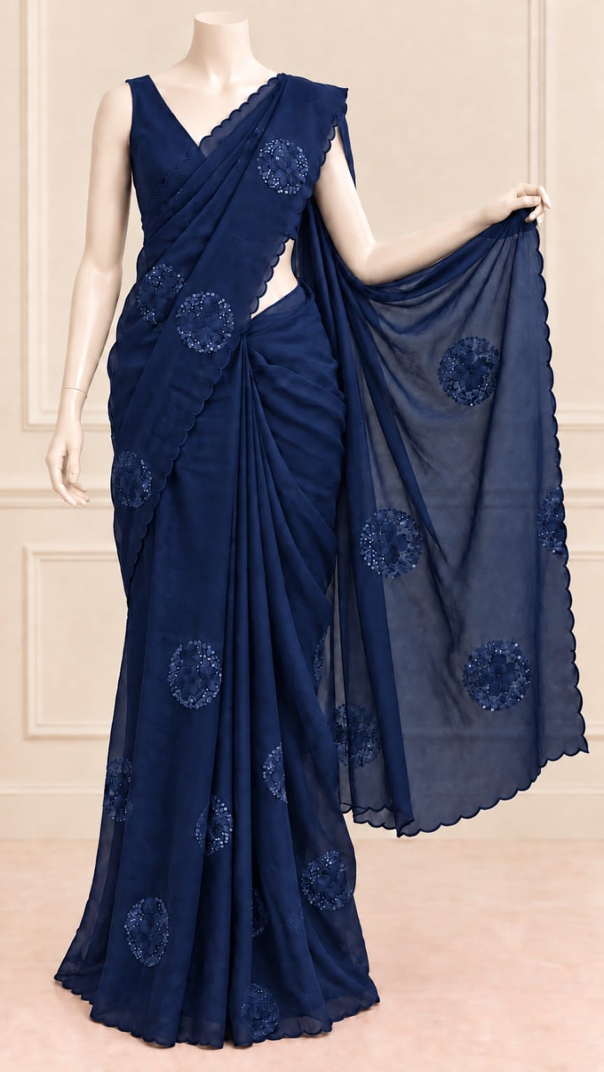 Organza Embroidered Saree