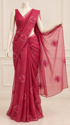 Organza Embroidered Saree