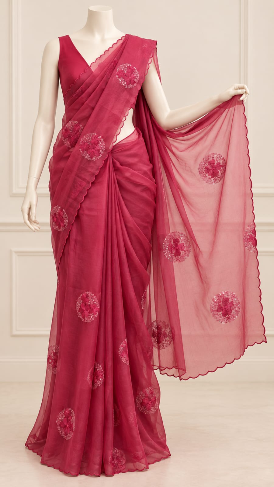 Organza Embroidered Saree