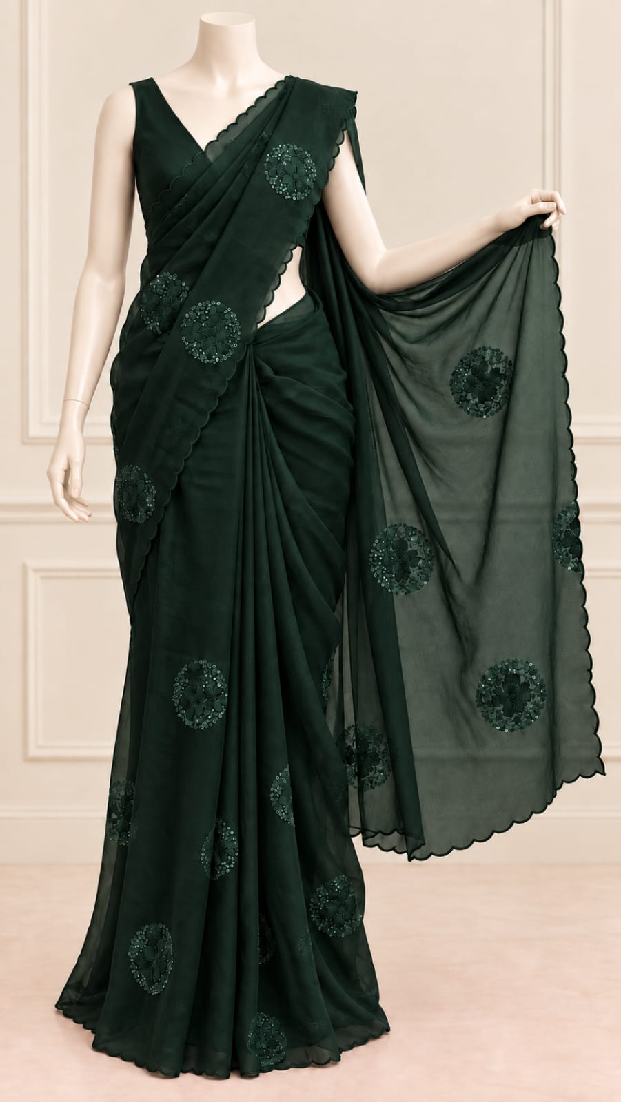 Organza Embroidered Saree
