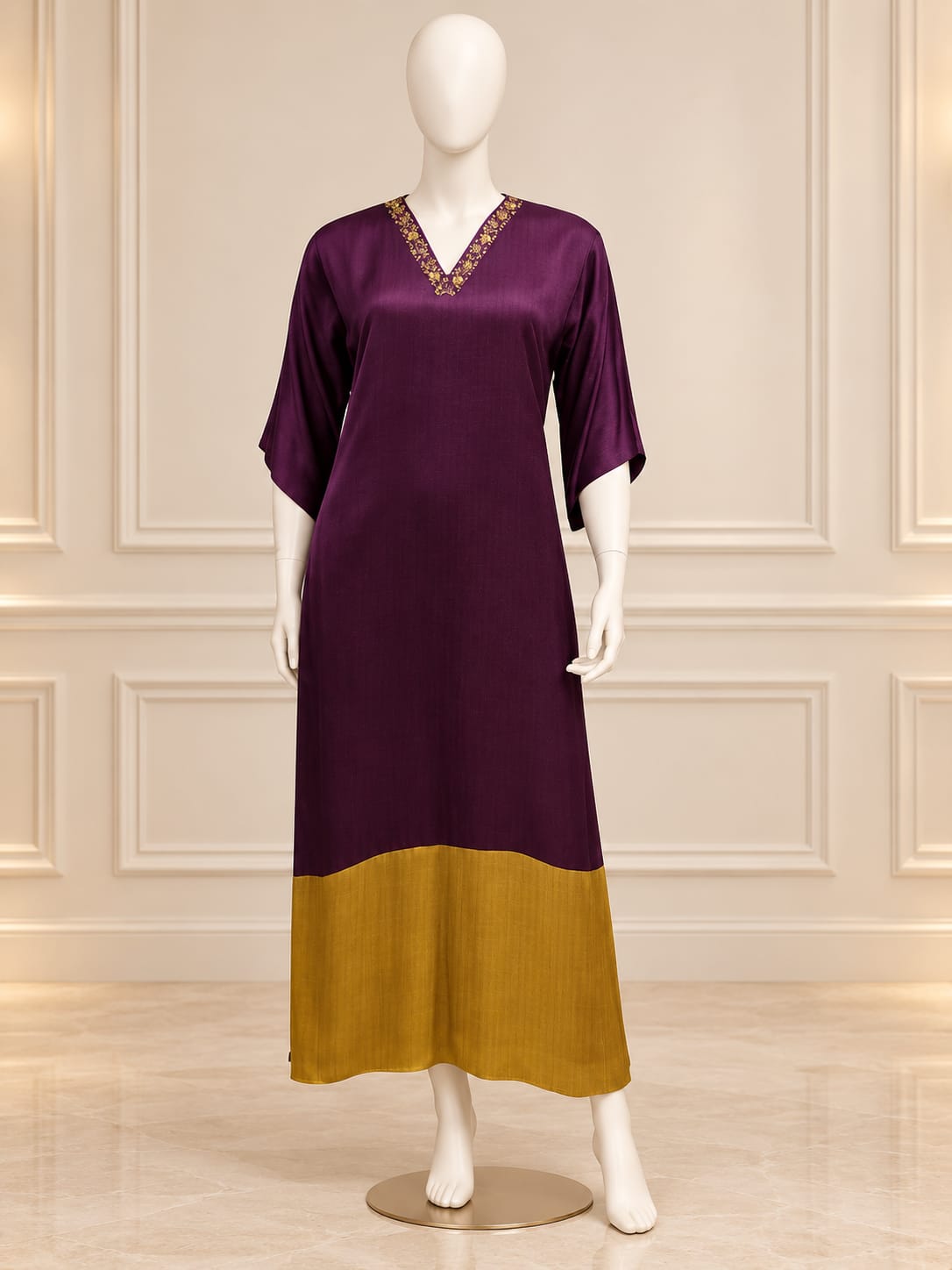 deep purple modal silk dress