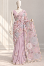 Chanderi floral saree