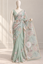 Chanderi floral saree