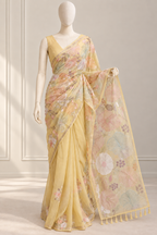 Chanderi floral saree
